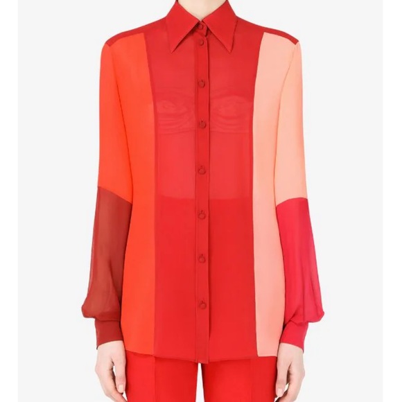 Dolce & Gabbana Colorblock Silk Blouse - Picture 1 of 16